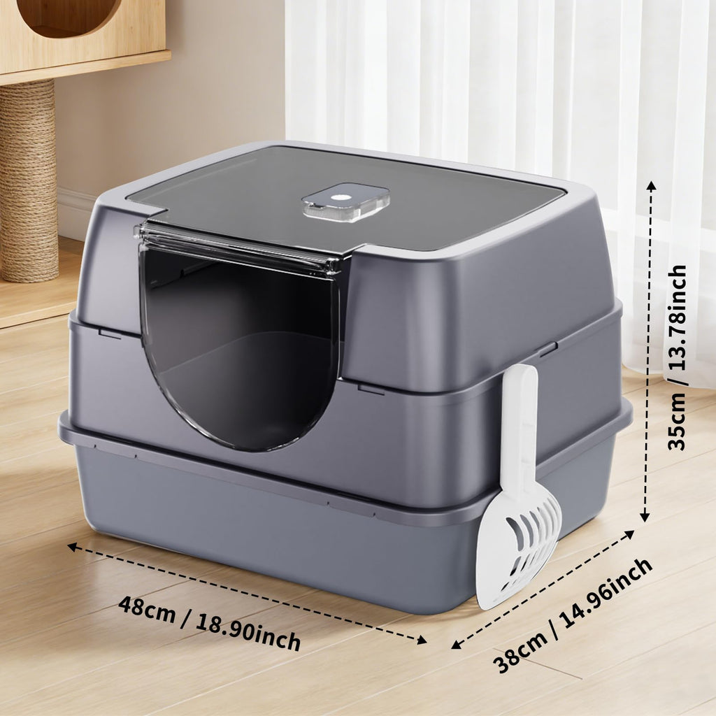 Enclosed Cat Litter Box with Stainless Steel Litter Tray U3109