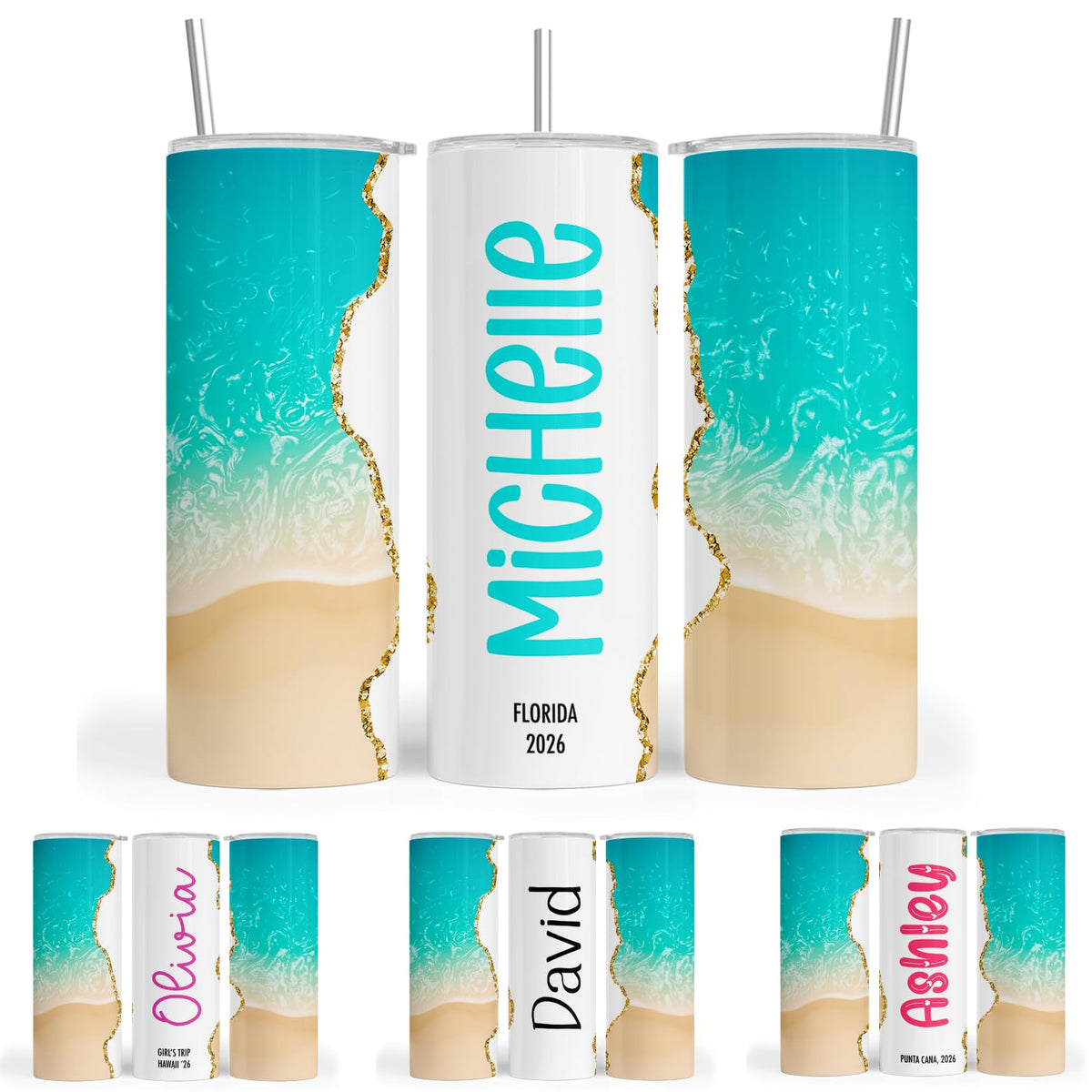 20 oz Custom Skinny Tumbler with Lid & Straw K561472