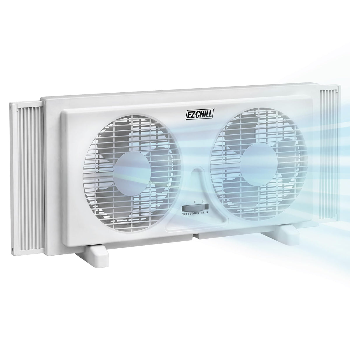 9" Twin Window Fan with Manual Reversible Airflow, 2 Speed, White Q6687