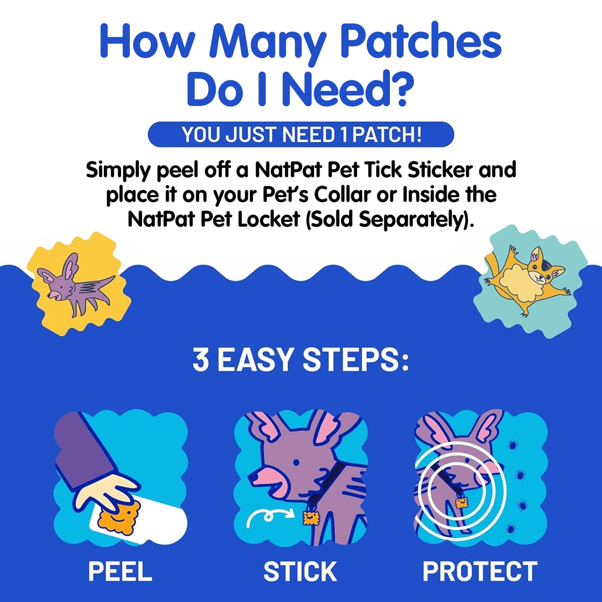 Tick Repellent Pet Patches for Dogs and Cats, 48 Count B883583