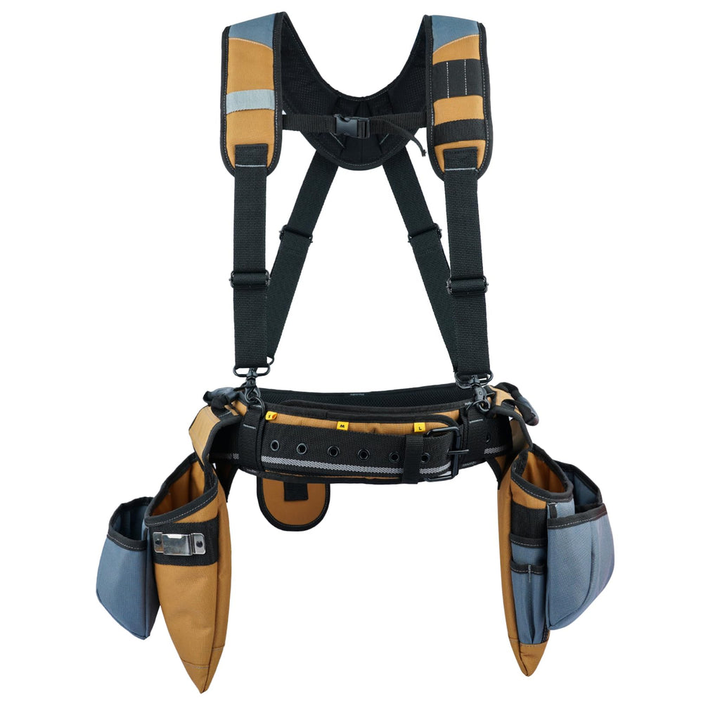 Khaki Carpenter Tool Belt with Suspenders B477997