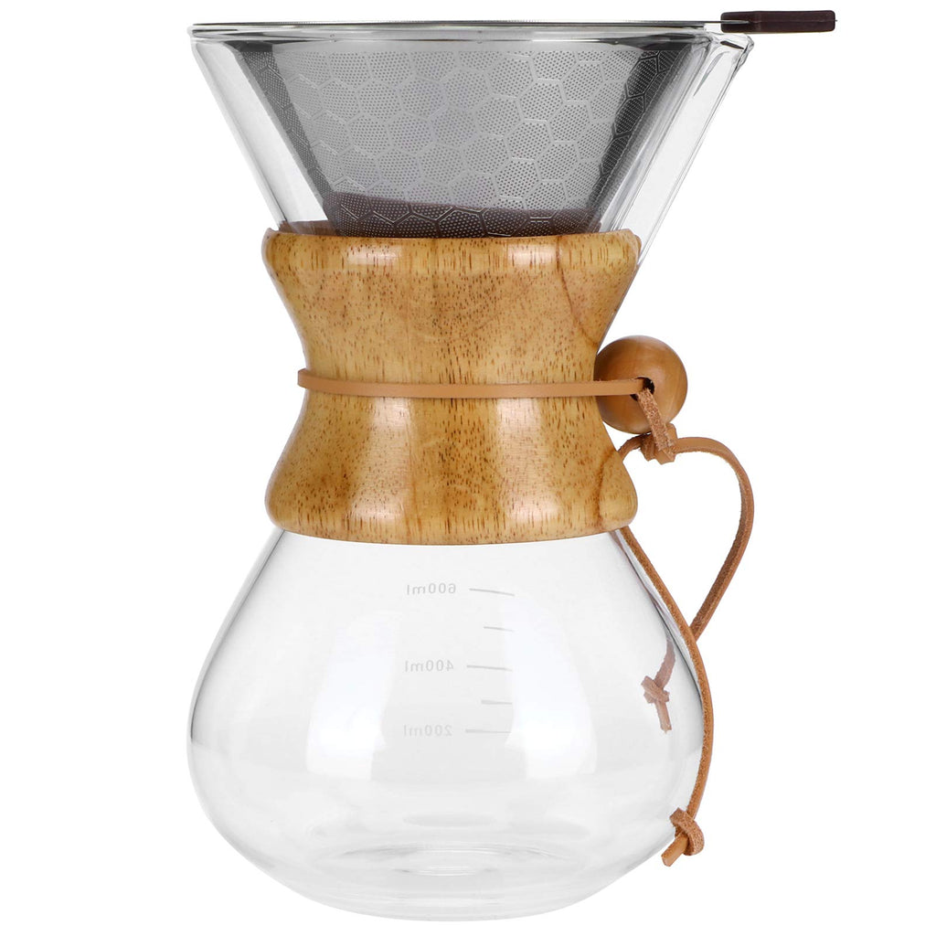 600ml High Temp Glass Coffee Drip Pot with Reusable Filter H273