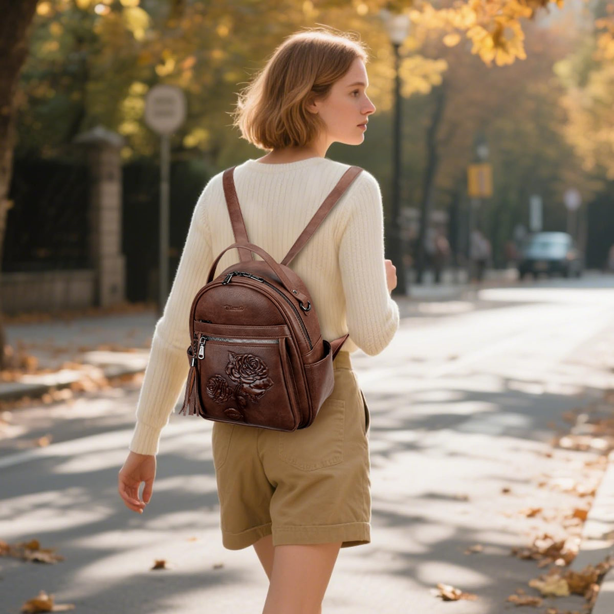 Vegan Leather Mini Backpack Purse R7629