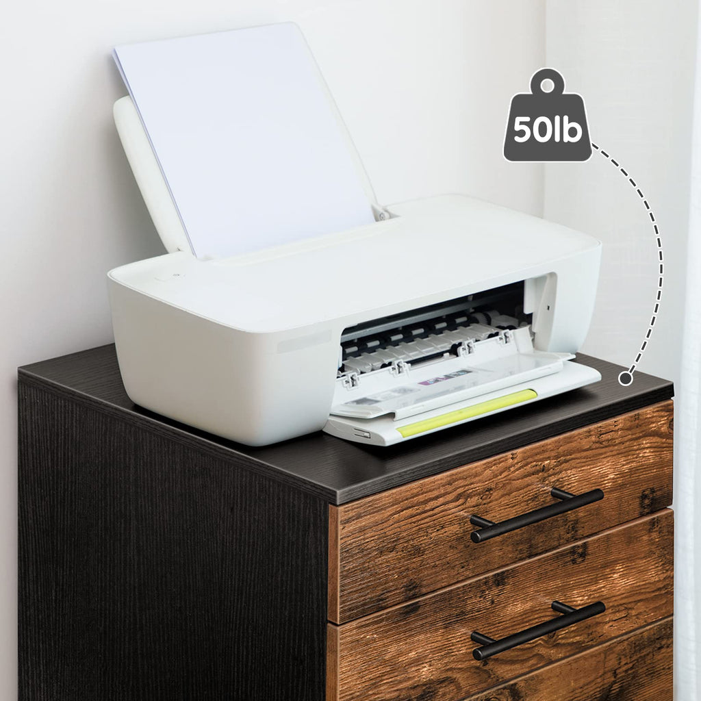 5 Drawer Wooden Mobile File Cabinet with Wheels C658
