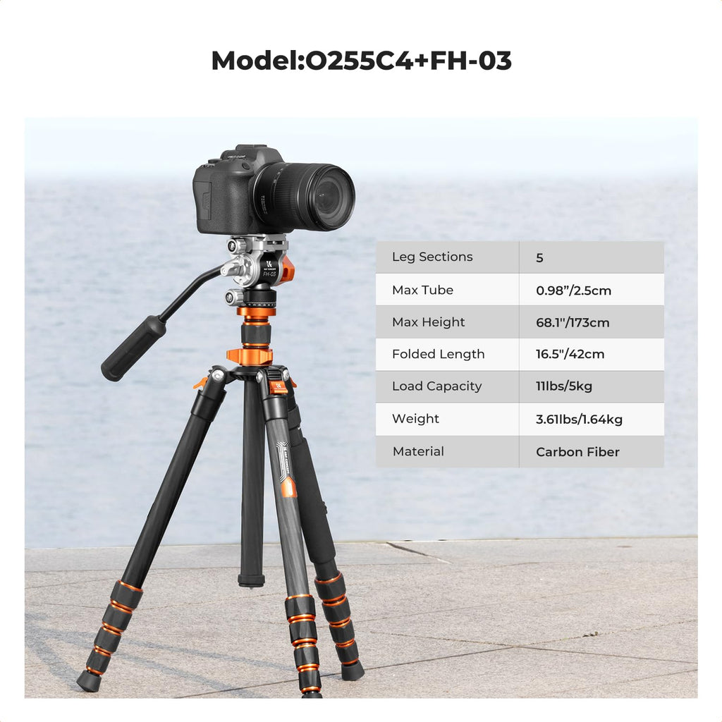 Carbon Fiber Tripod with Fluid Head E71336