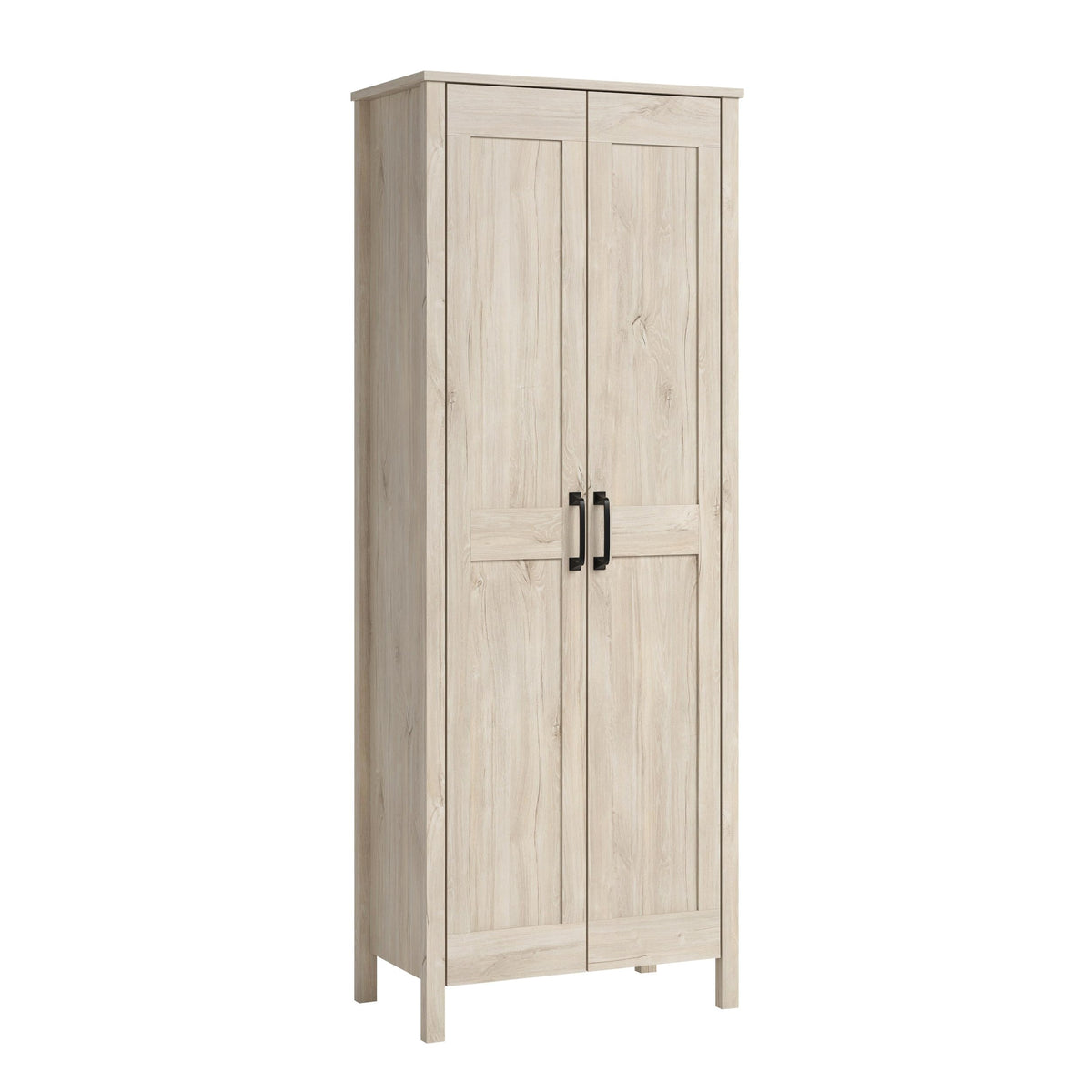 2-Door Chalk Oak Storage Cabinet F484