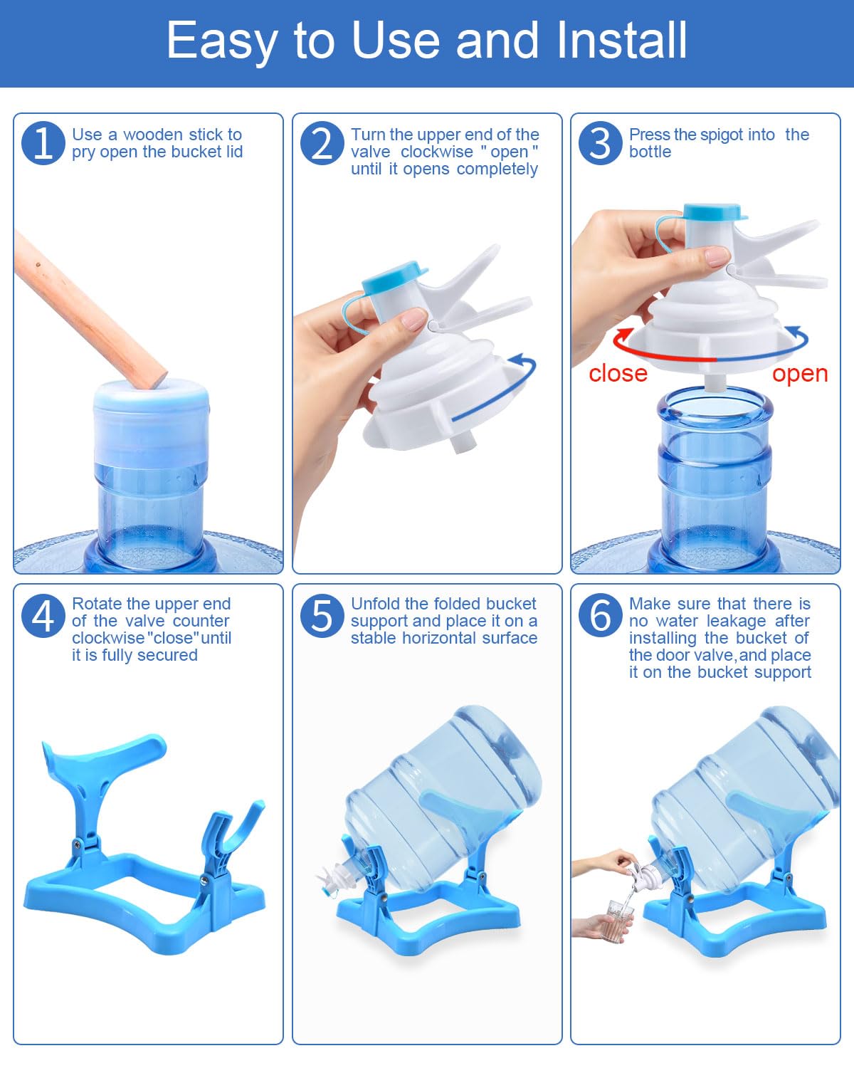 Folding Water Jug Holder with 2 Valves R309