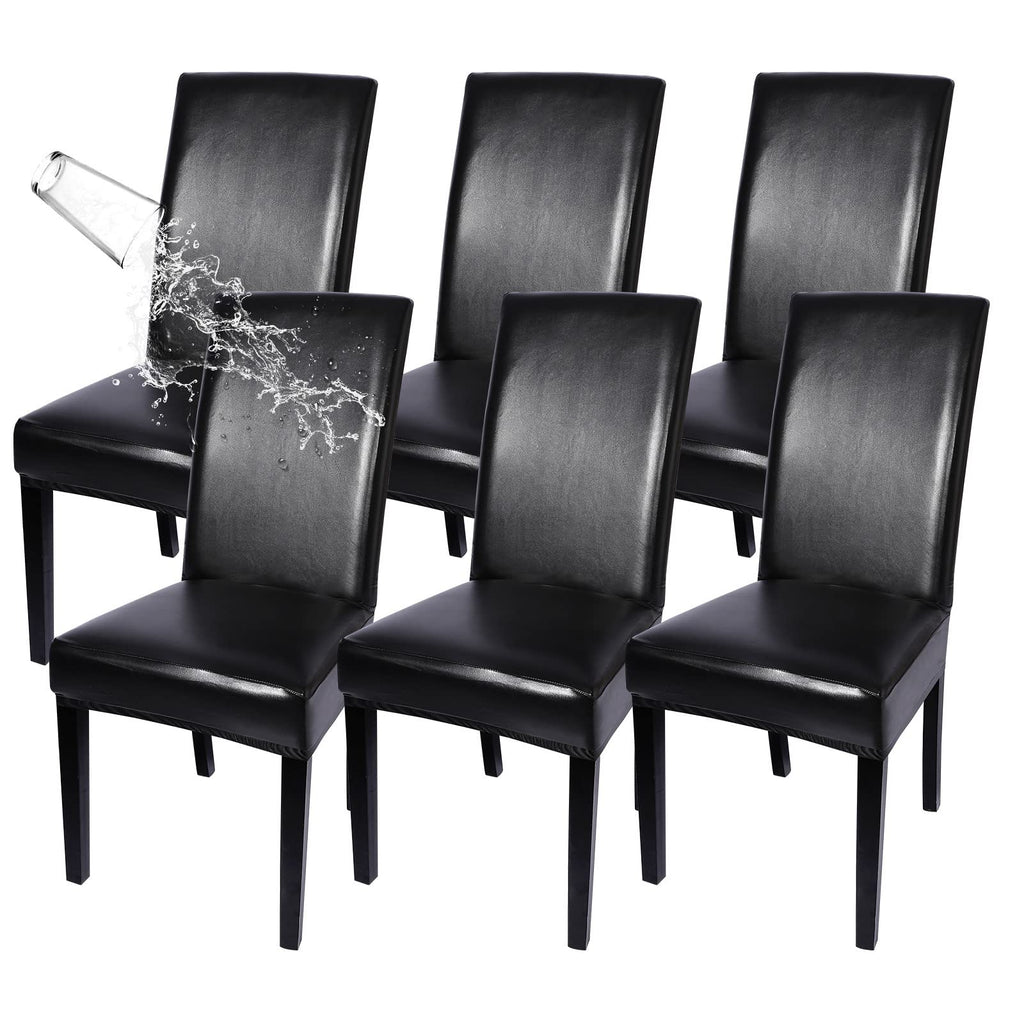 Waterproof PU Leather Dining Chair Covers Set of 6 P932