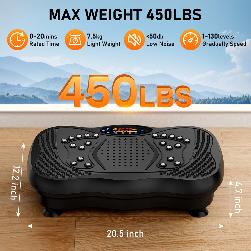 Vibration Plate Exercise Machine 130 Levels 450 Lbs Capacity X3531