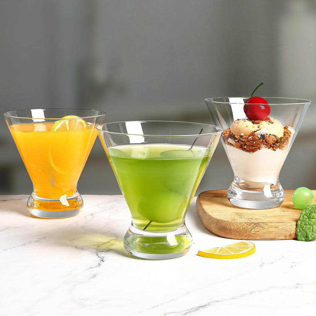 Stemless Martini Glasses Set of 12, 7.5 oz N260