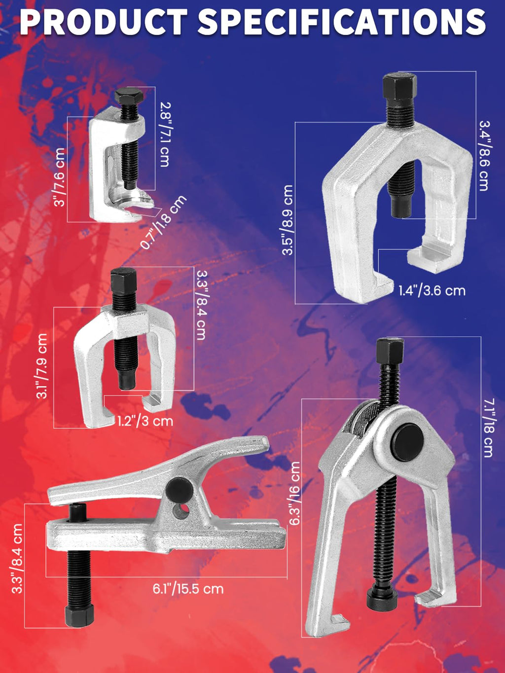 5 PCS Ball Joint Separator Front End Service Tool Kit I7247