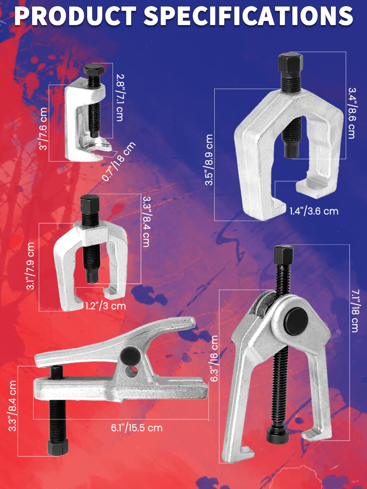 5 PCS Ball Joint Separator Front End Service Tool Kit I7247
