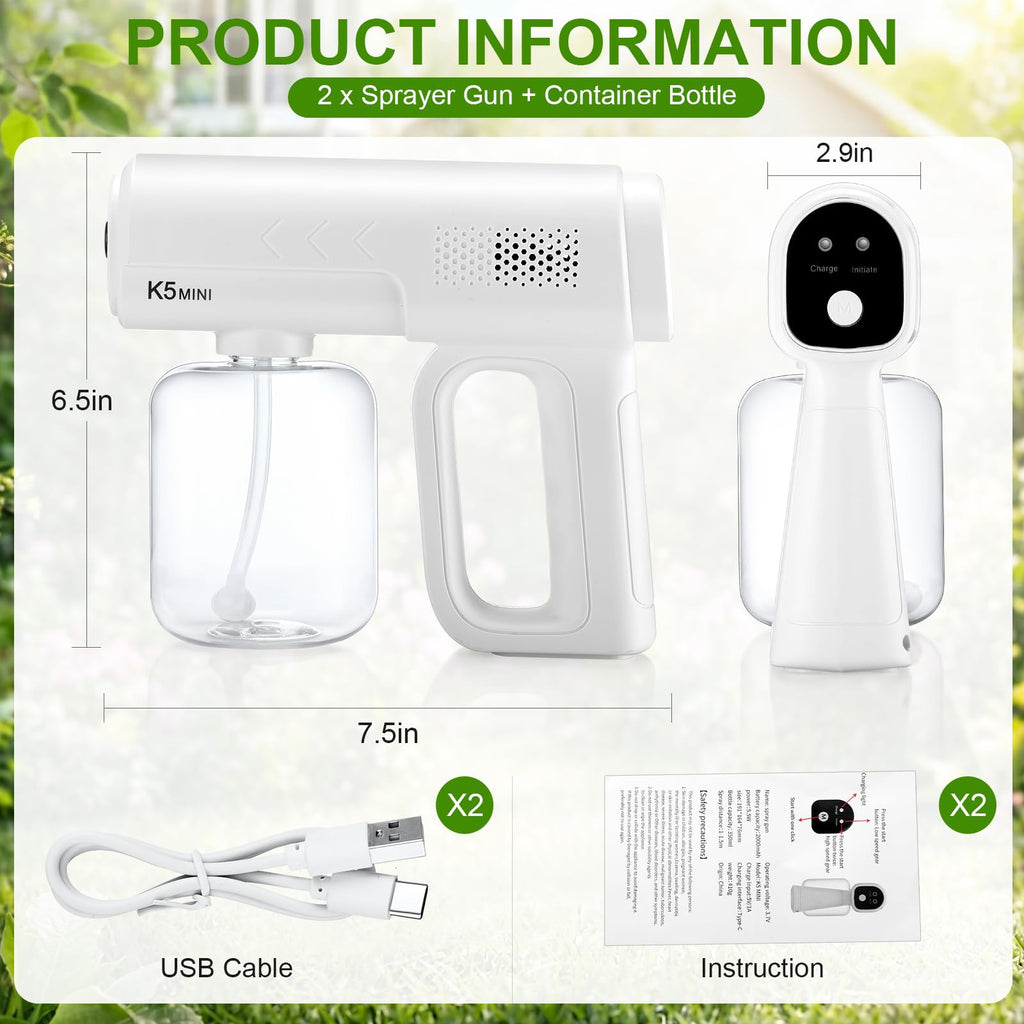 2 Pack Rechargeable Handheld Nano Sprayer W866994