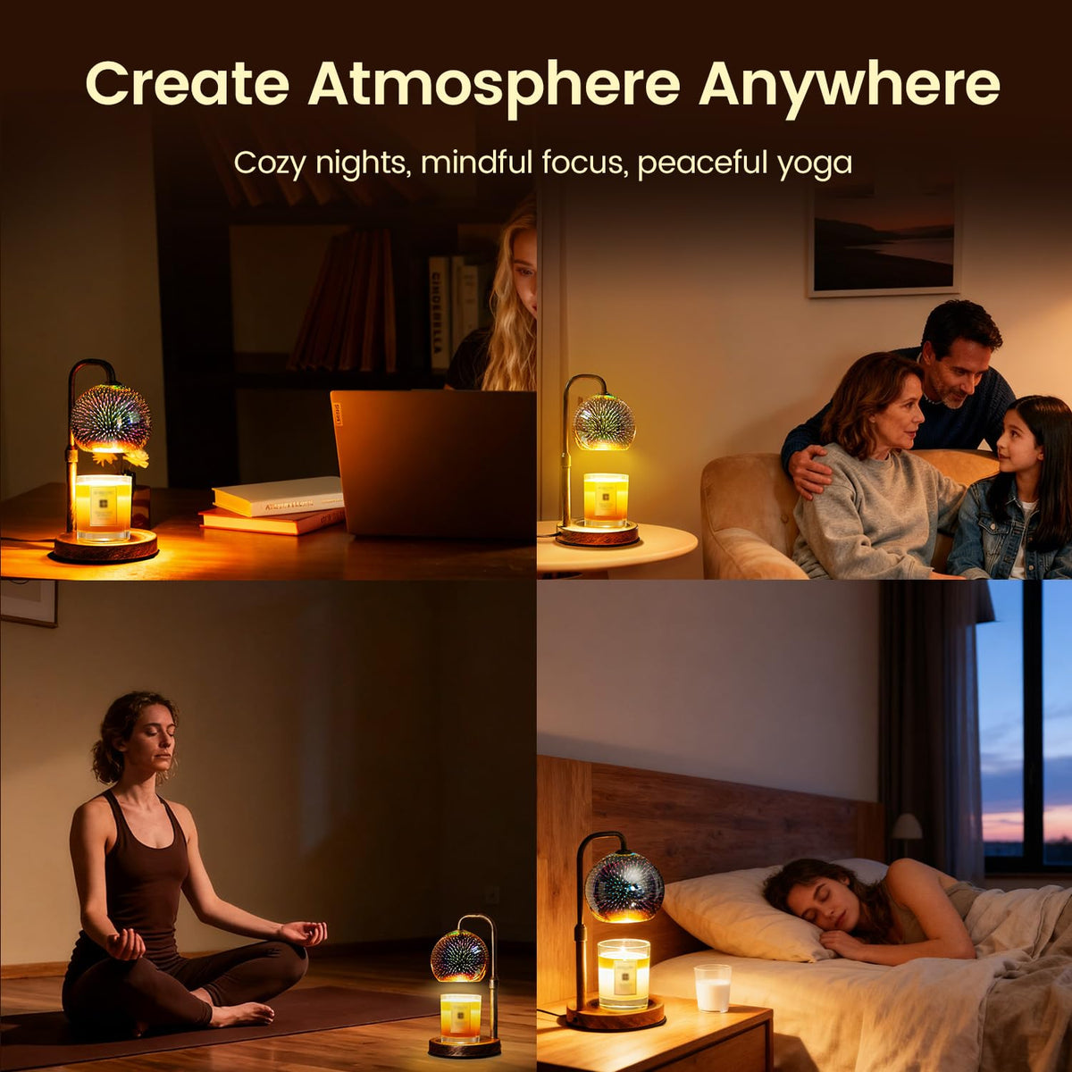 Candle Warmer Lamp with Timer, Dimmable, Adjustable P818
