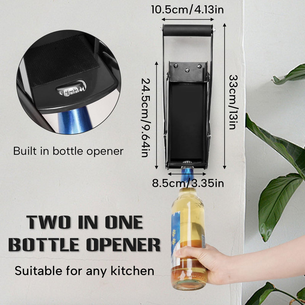 16 oz Black Wall-Mounted Aluminum Can Crusher Z62698