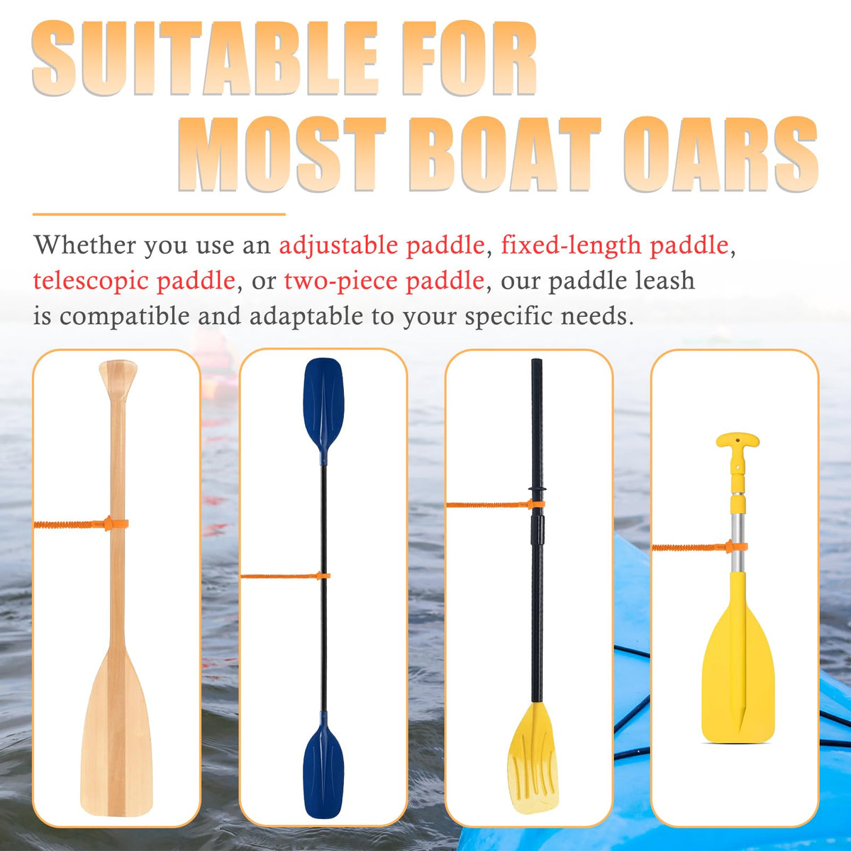 Kayak Paddle Board Leash Stretchable Strap R244