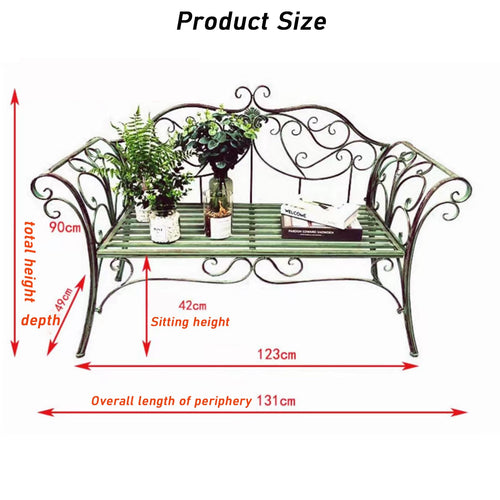 2-Seat Outdoor Metal Bench B139