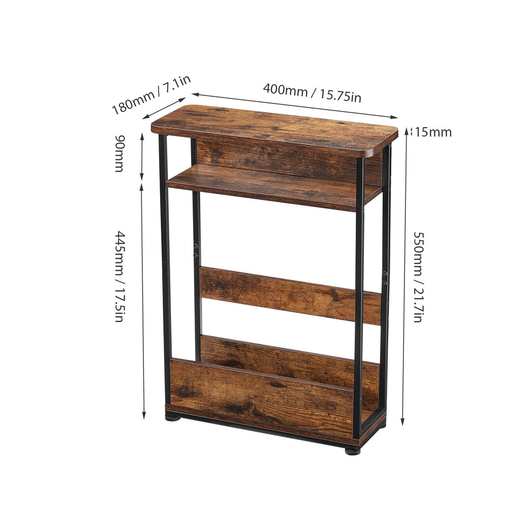 3-Tier Narrow Side Table with Storage Shelf G134