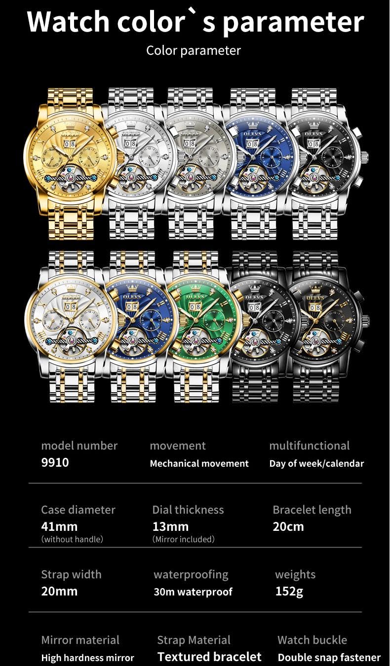 Waterproof Luminous Chronograph Calendar Wrist Watches Y991344