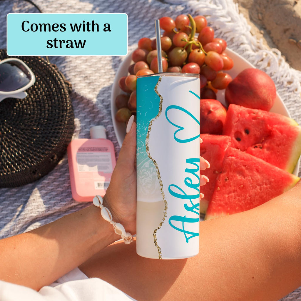 20 oz Custom Skinny Tumbler with Lid & Straw K561472