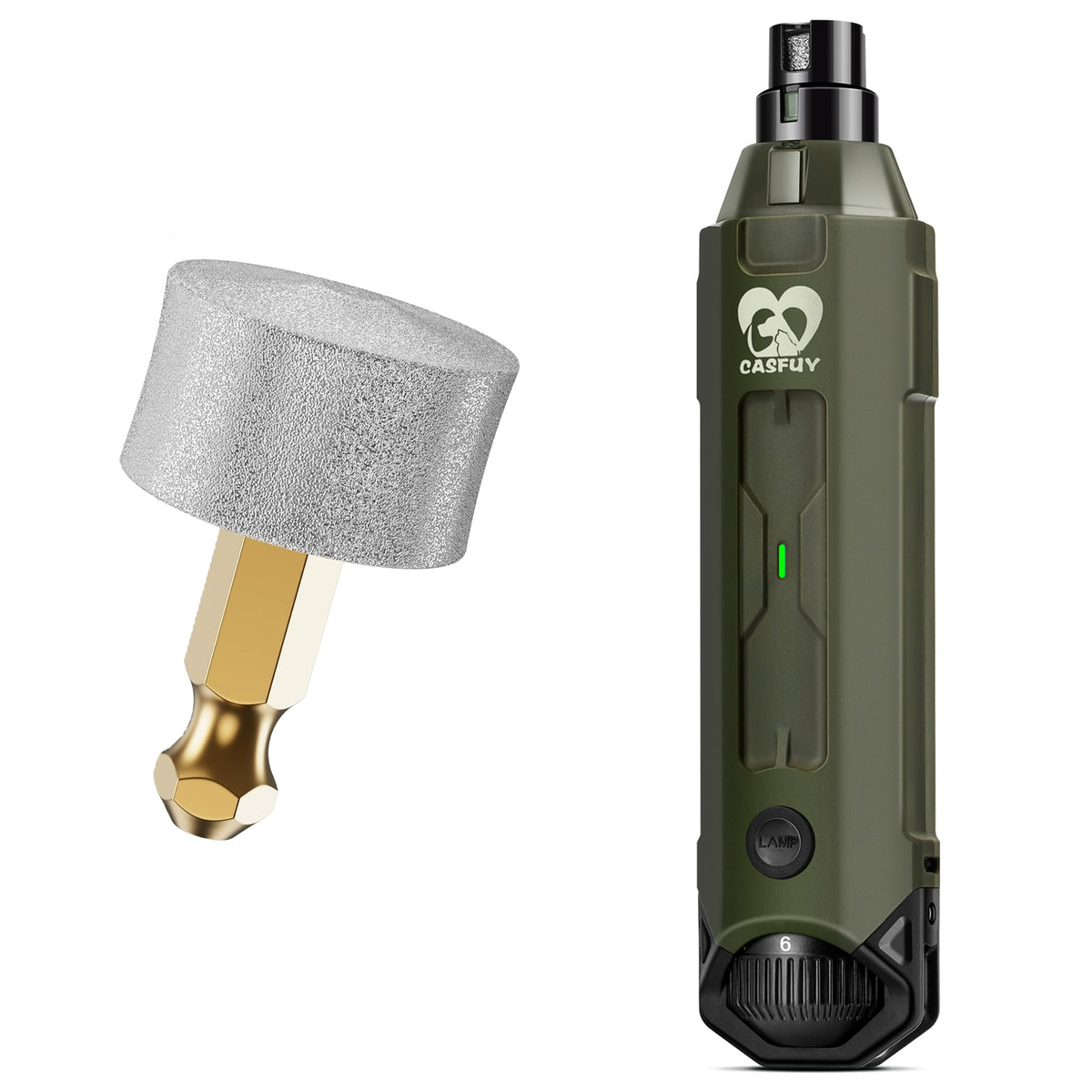 Dog Nail Grinder & Replacement Grinding Head Bundle V1971