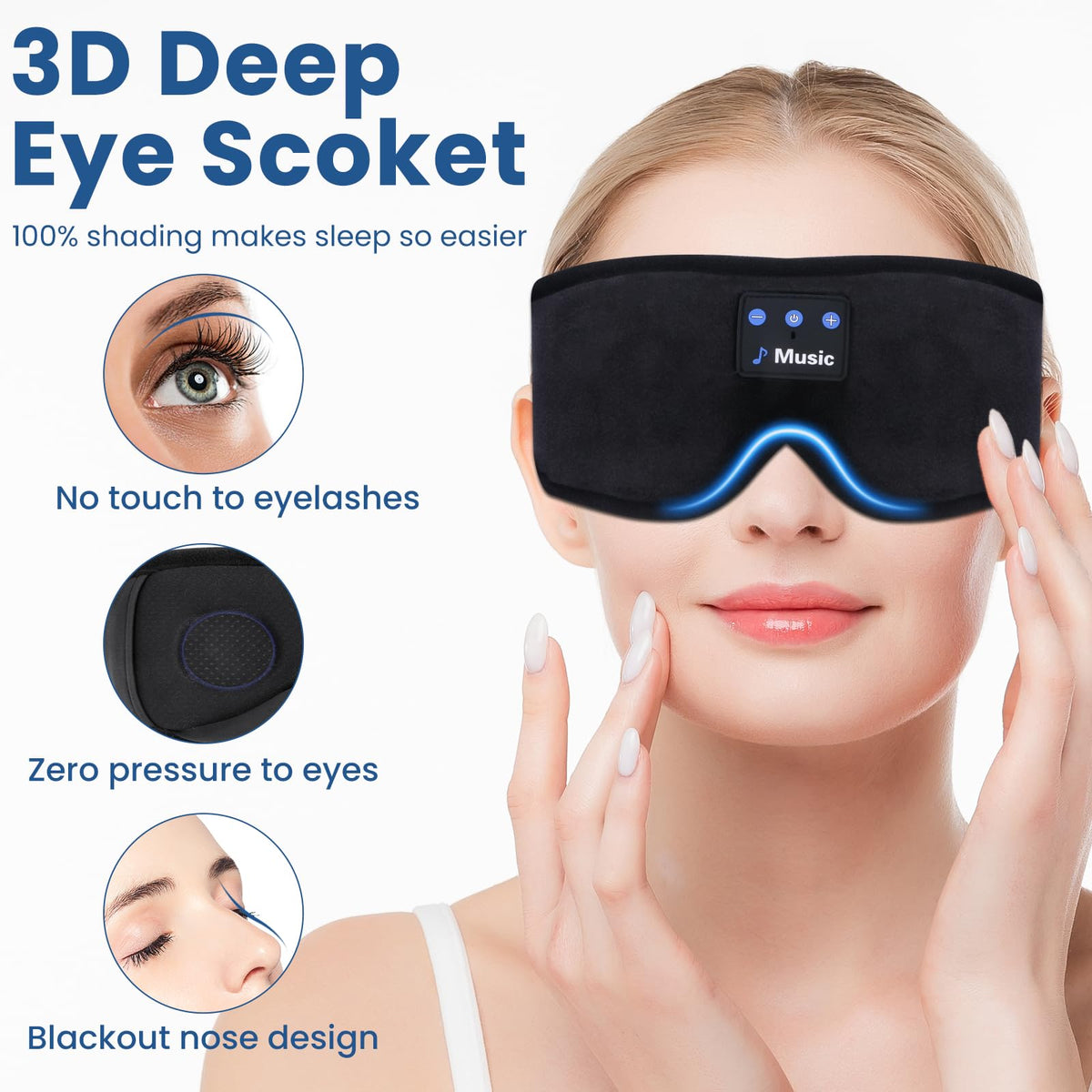 Sleep Mask with Bluetooth Headphones W13479