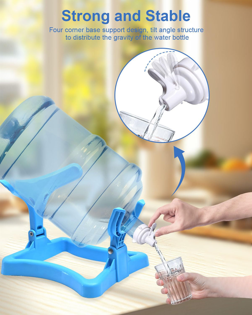 Folding Water Jug Holder with 2 Valves R309