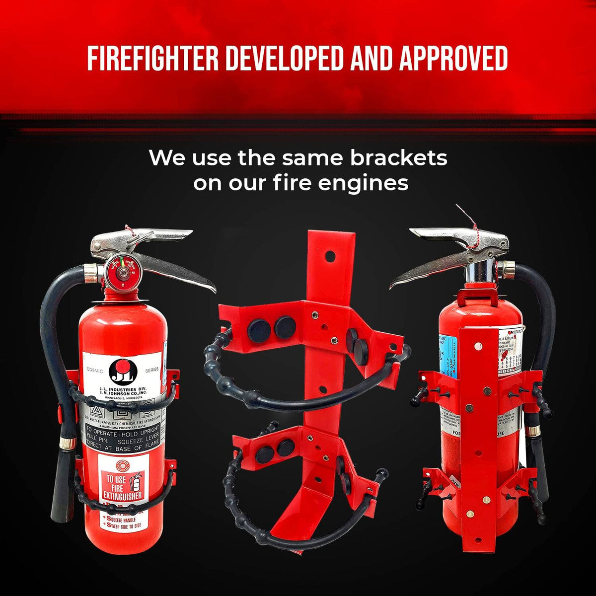 Heavy Duty Wall Mount Fire Extinguisher Bracket for 2.5 lb & 5 lb, Pack of 2 V61010
