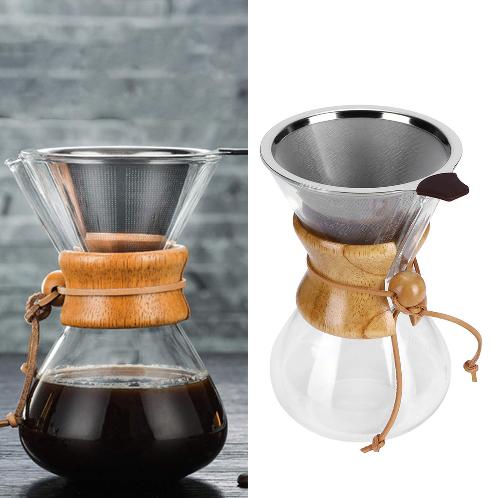 600ml High Temp Glass Coffee Drip Pot with Reusable Filter H273
