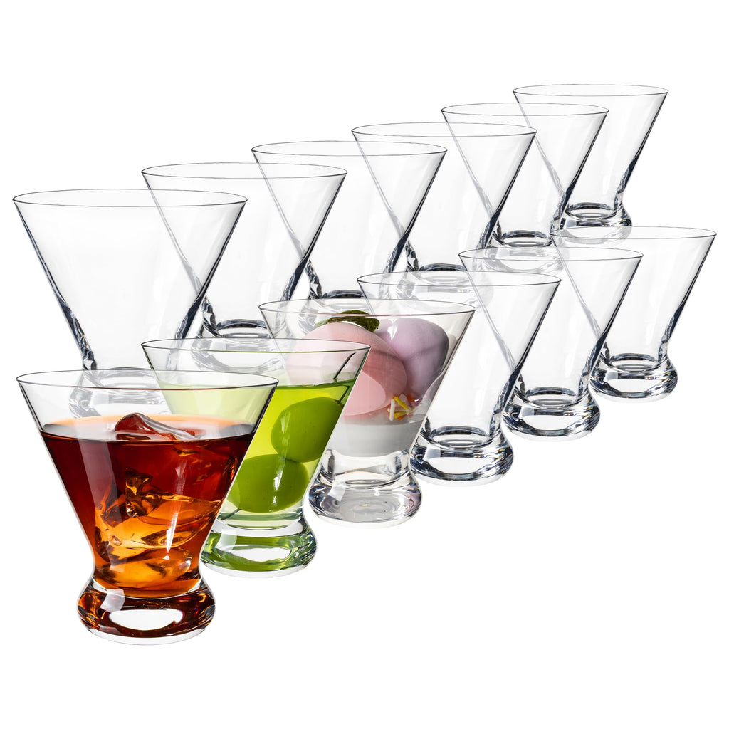Stemless Martini Glasses Set of 12, 7.5 oz N260