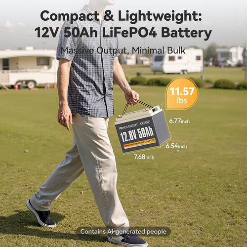12V 50Ah LiFePO4 Lithium Battery Y778649