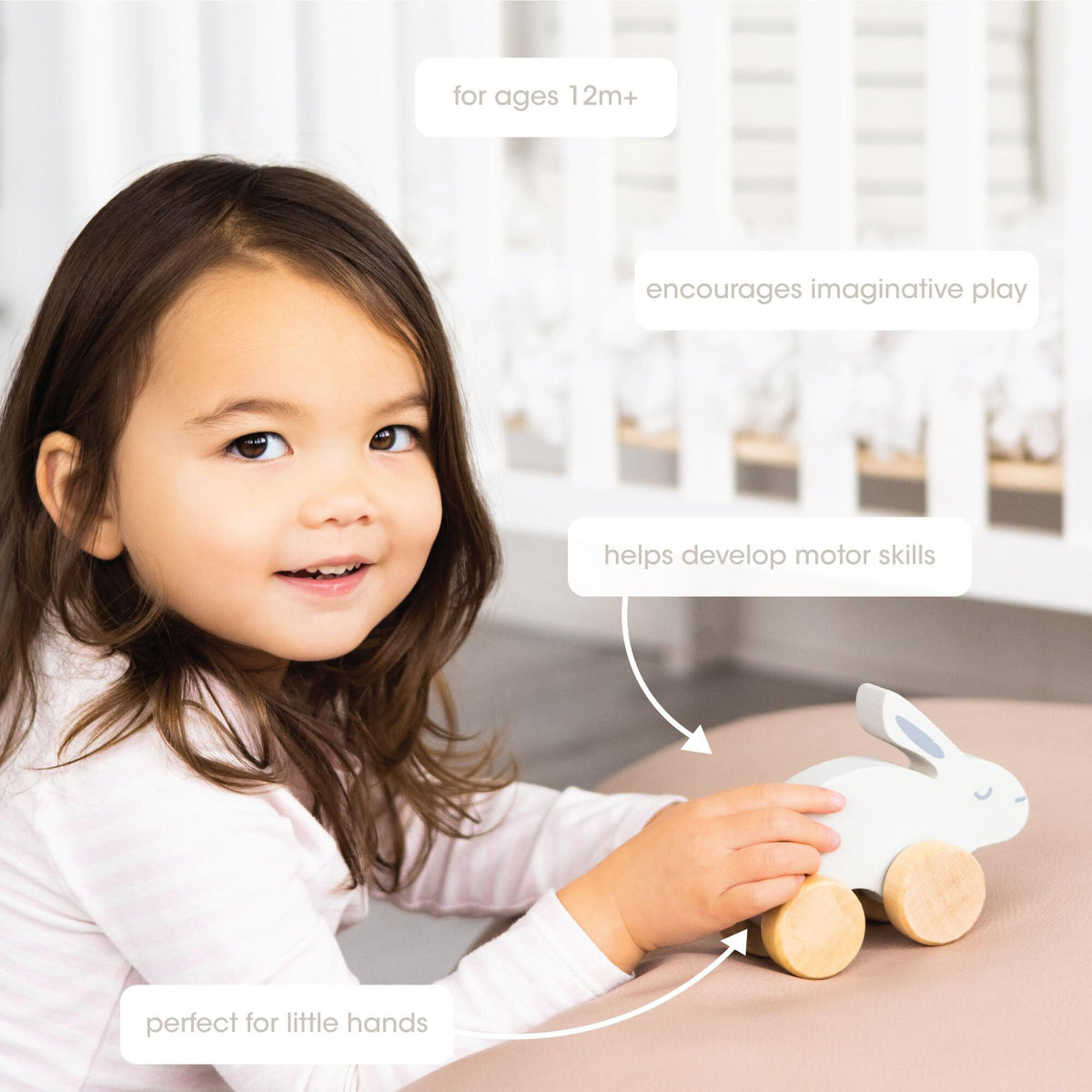 Wooden Bunny Pull Along Toy N652765