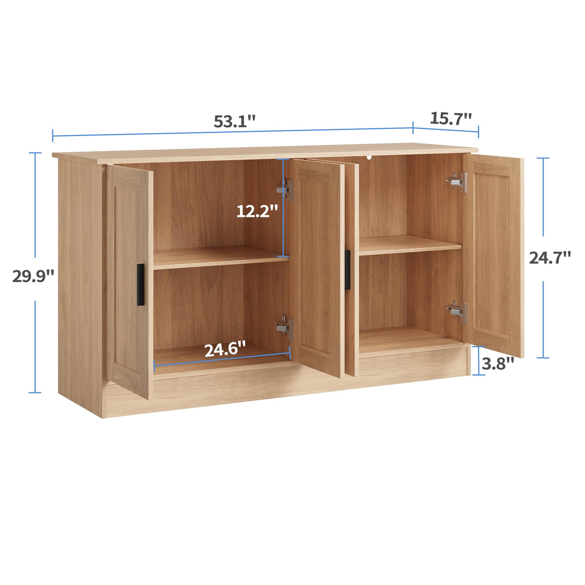 53" Oak Buffet Cabinet with Storage N814693