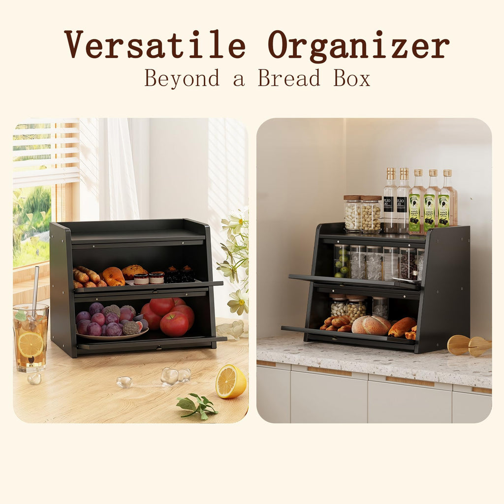 Large Bamboo Bread Box with Window S718724