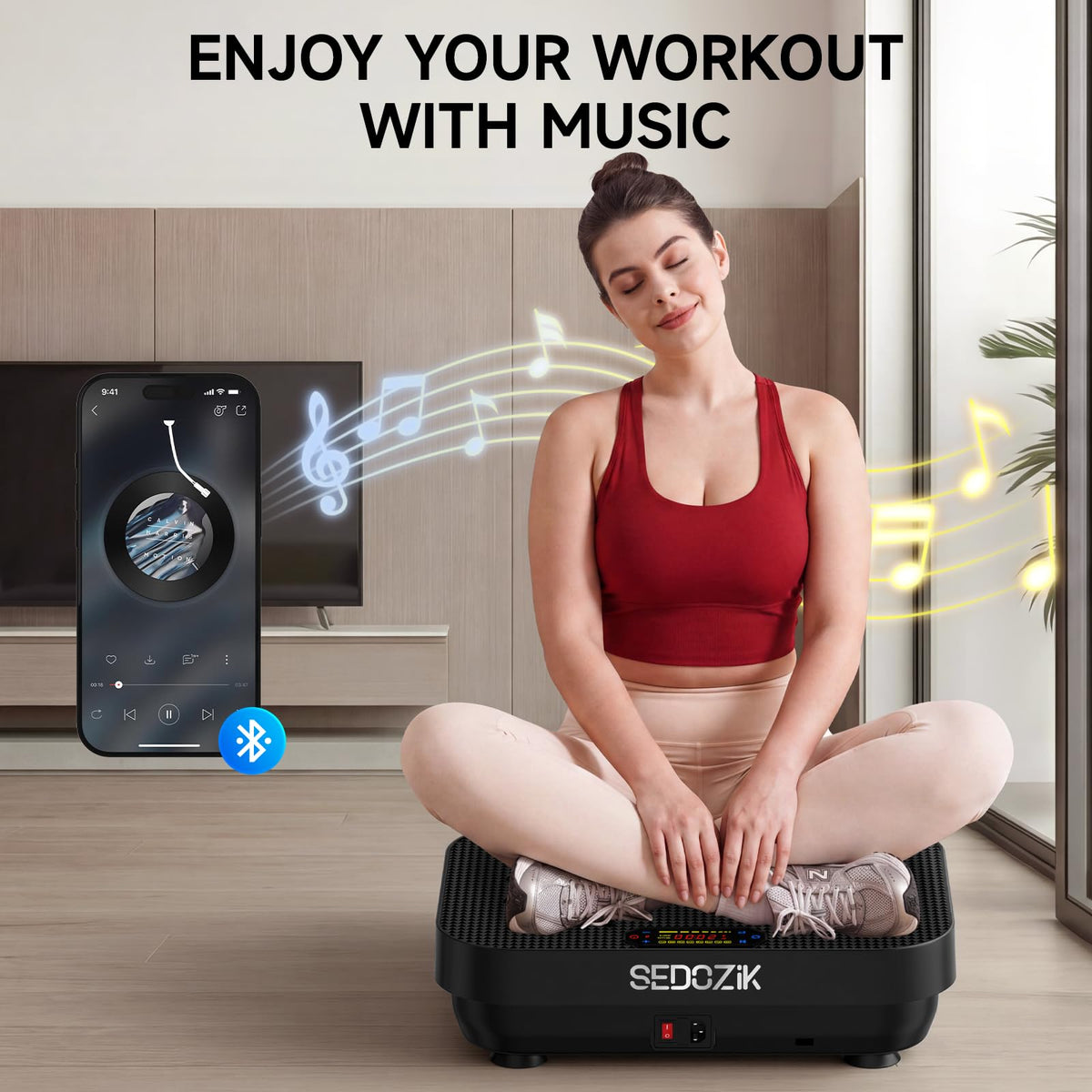 Black Vibration Plate with Bands W74227