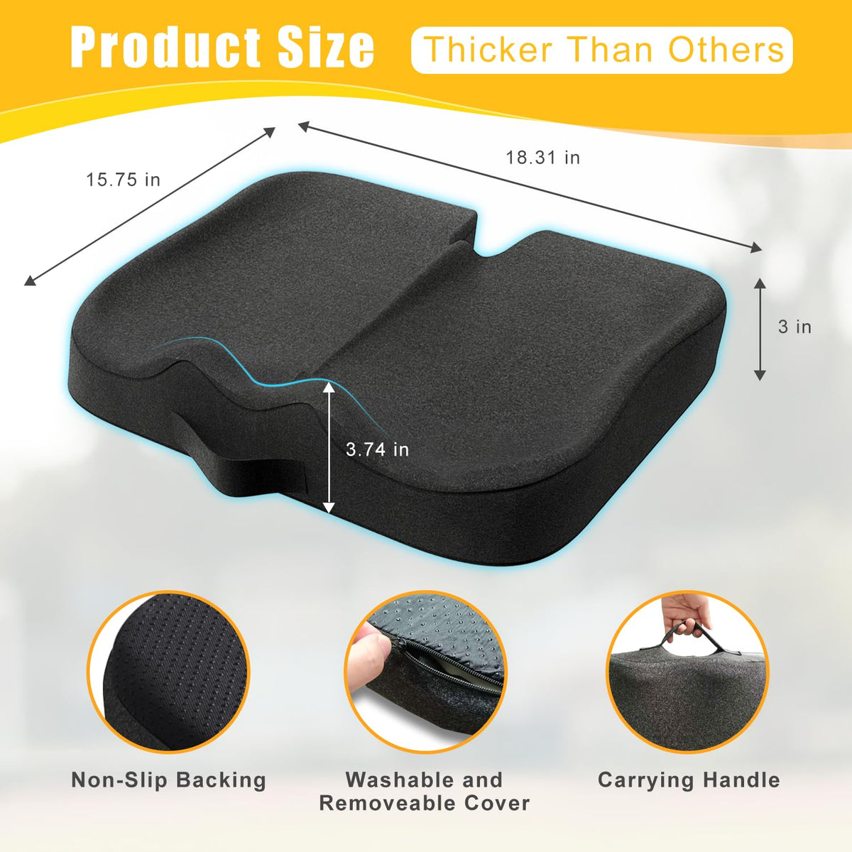 Extra Thick 50D High Density Stadium Seat Cushion B3299
