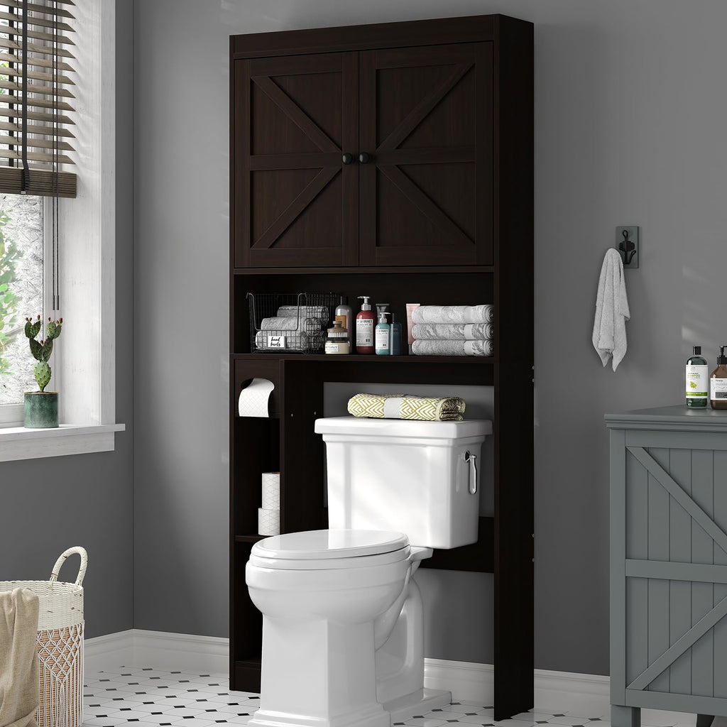 Over The Toilet Storage Cabinet with Barn Doors H196