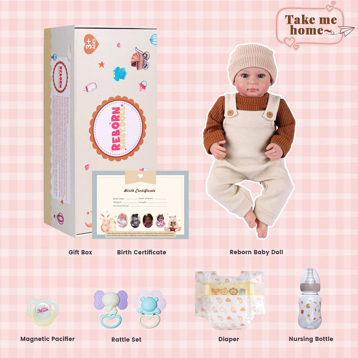 20 Inch Soft Body Reborn Baby Dolls Boy E33045