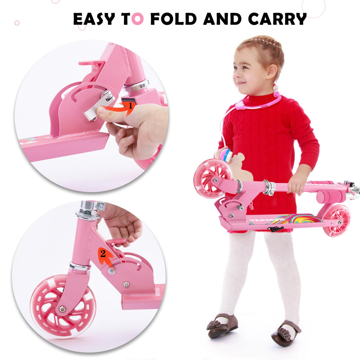 Folding Kids Scooter with Adjustable Handlebar V926592