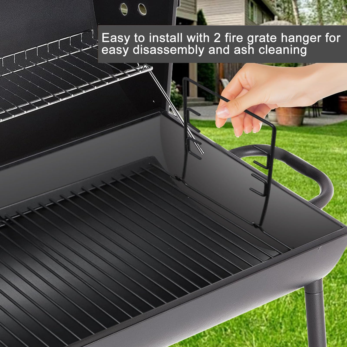 Adjustable Ash Pan Drip Pan with 2pcs Grate Hangers W524762