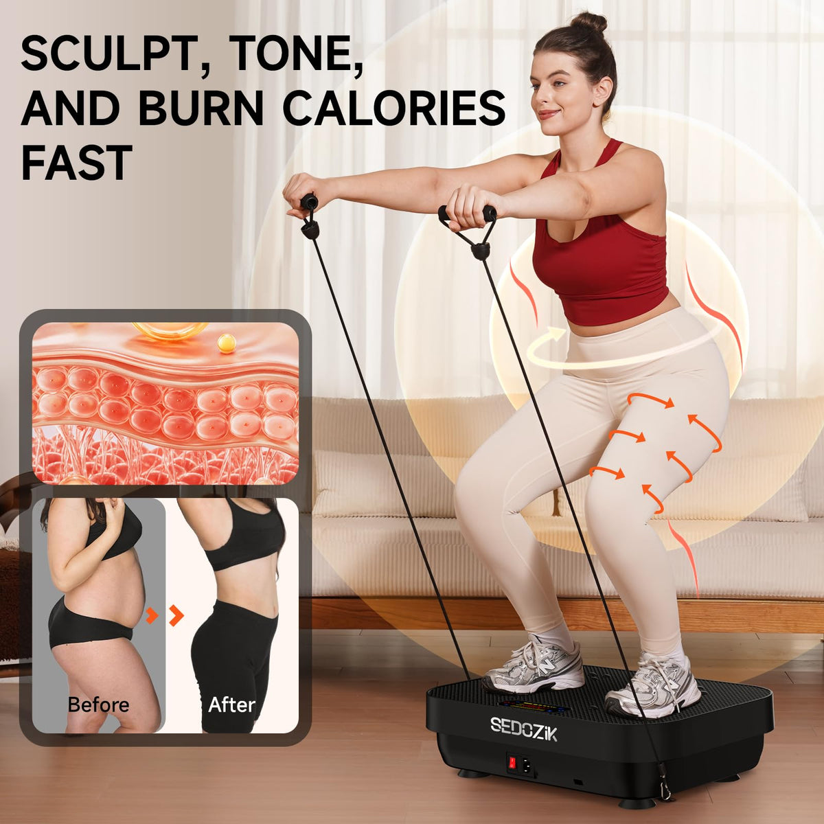 Black Vibration Plate with Bands W74227