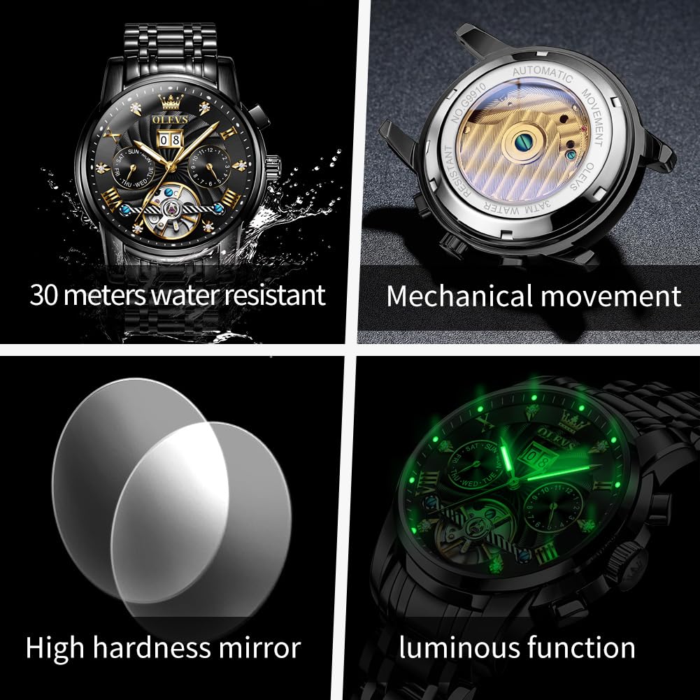 Waterproof Luminous Chronograph Calendar Wrist Watches Y991344