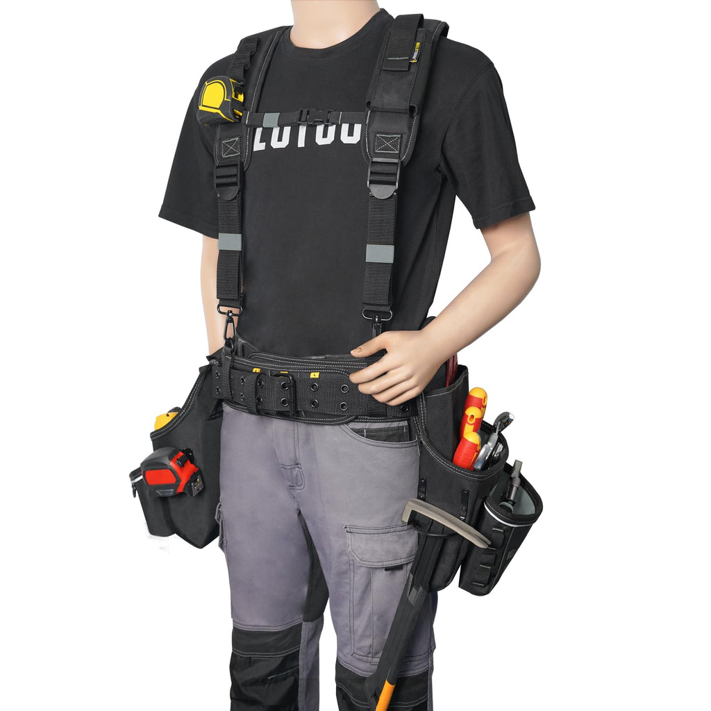 Carpenters Tool Belt with Suspenders 27 Pockets F357196
