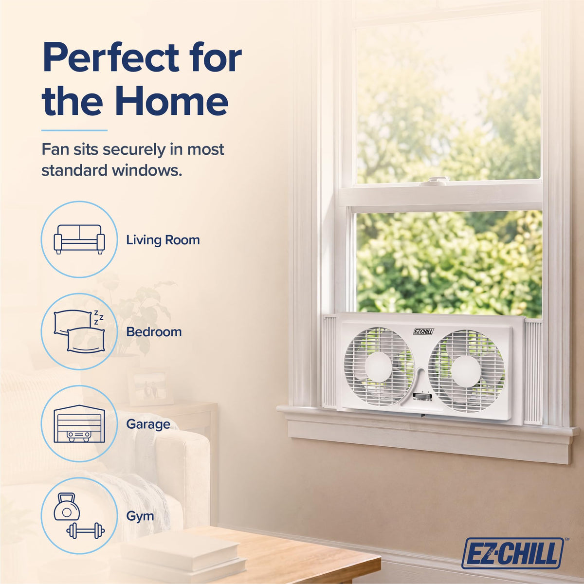 9" Twin Window Fan with Manual Reversible Airflow, 2 Speed, White Q6687