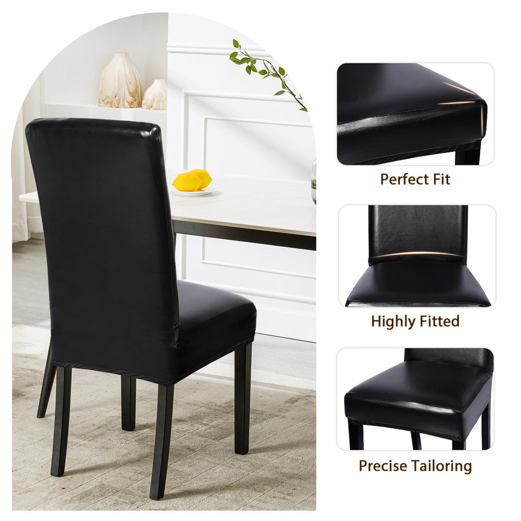 Waterproof PU Leather Dining Chair Covers Set of 6 P932