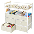 Baby Diaper Changing Table Dresser with Safety Bumper and 4 Drawer X933866