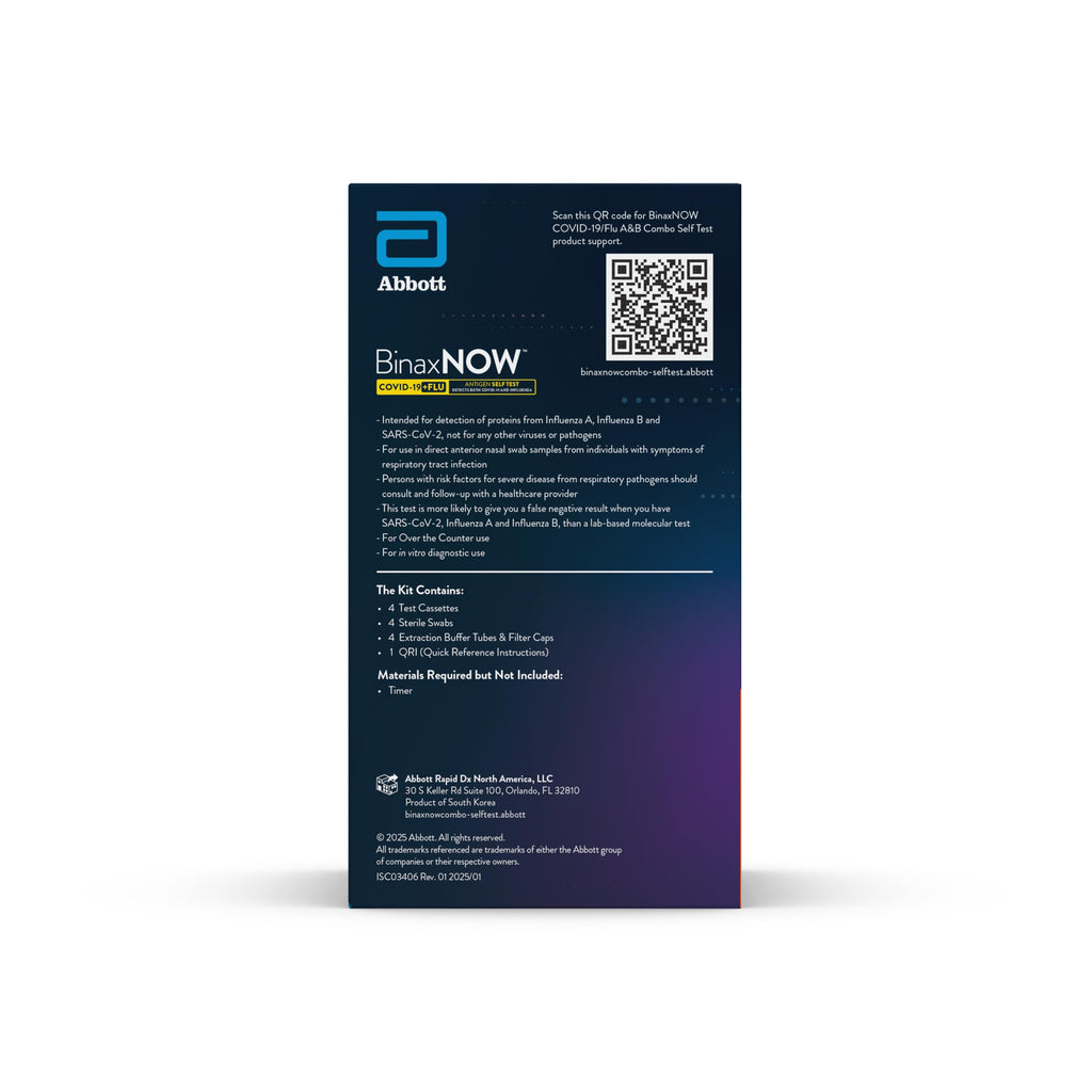 COVID-19/Flu A&B Combo Self Test, 4 Tests Z106