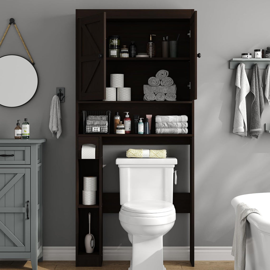 Over The Toilet Storage Cabinet with Barn Doors H196