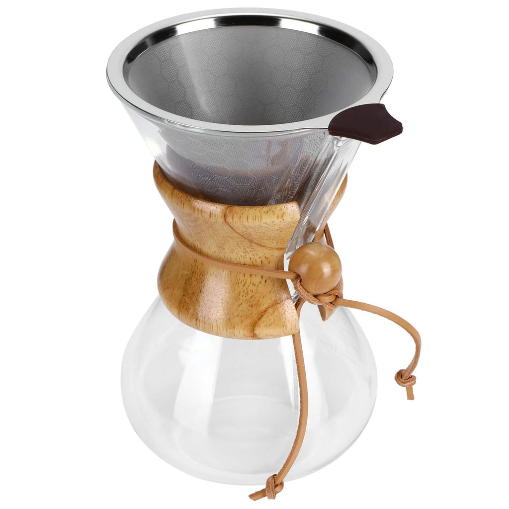 600ml High Temp Glass Coffee Drip Pot with Reusable Filter H273