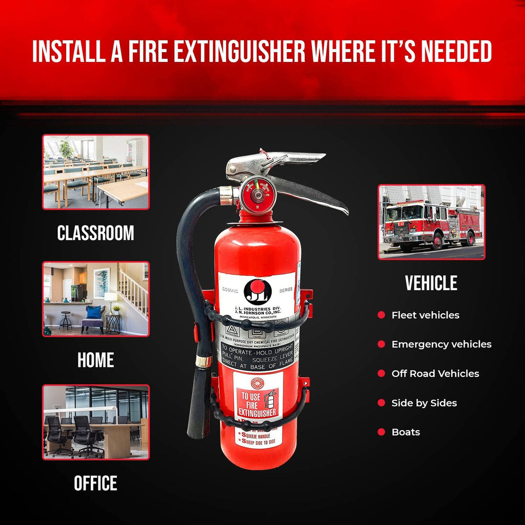 Heavy Duty Wall Mount Fire Extinguisher Bracket for 2.5 lb & 5 lb, Pack of 2 V61010